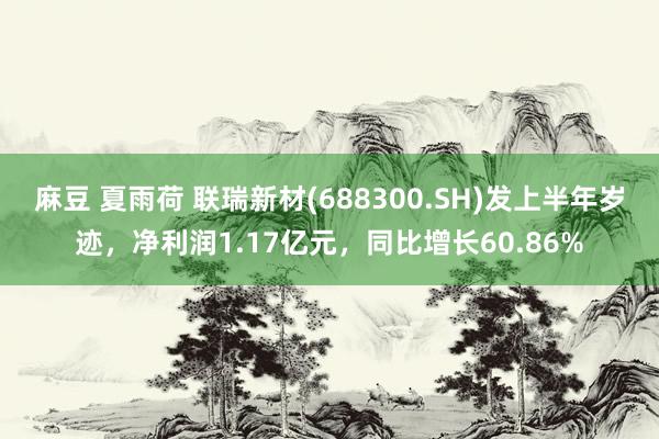 麻豆 夏雨荷 联瑞新材(688300.SH)发上半年岁迹，净利润1.17亿元，同比增长60.86%