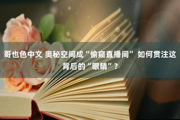 哥也色中文 奥秘空间成“偷窥直播间” 如何贯注这背后的“眼睛”？